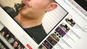 YouTube page with clarinet