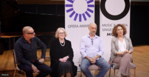 2023 Opera Awards adjudication panel: Di Bresciani OAM; (Chair); Cheryl Barker AO; José Carbo; and Simon Kenway